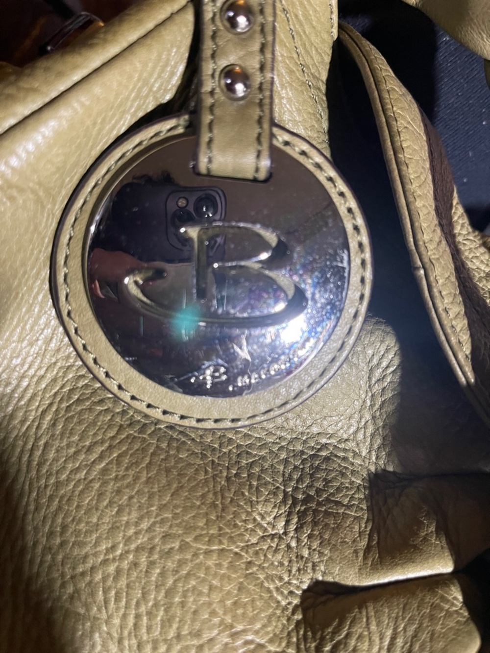 b. makowsky Olive Green Braided-Handle Shoulder Bag - Picture 5 of 16